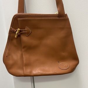 Longchamp Paris women’s vintage bamboo toggle crossbody bag - brown leather